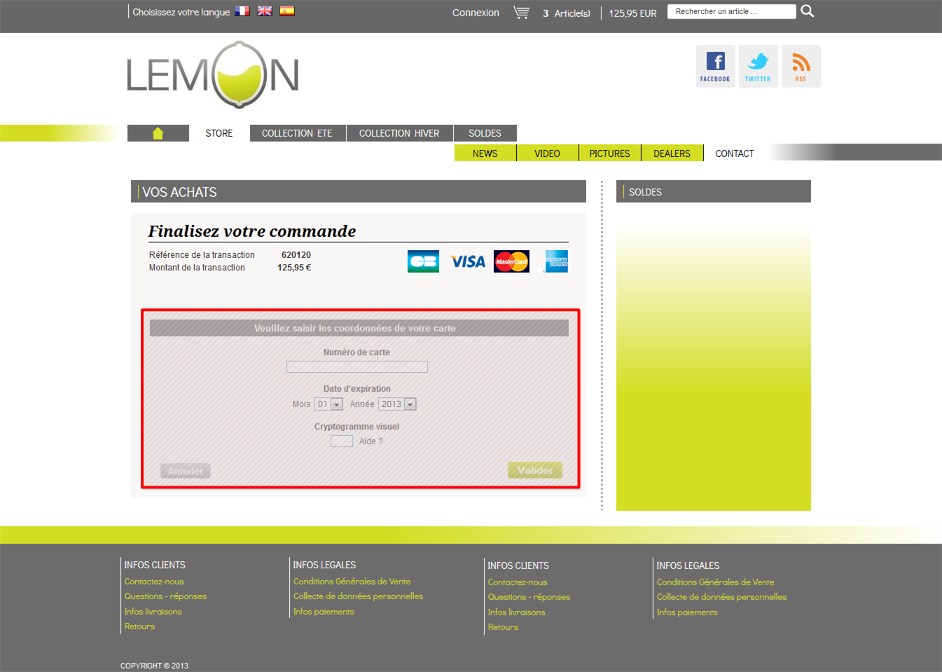 image d'un exemple d'intégration, où l'iFrame correspond à une partie de la page